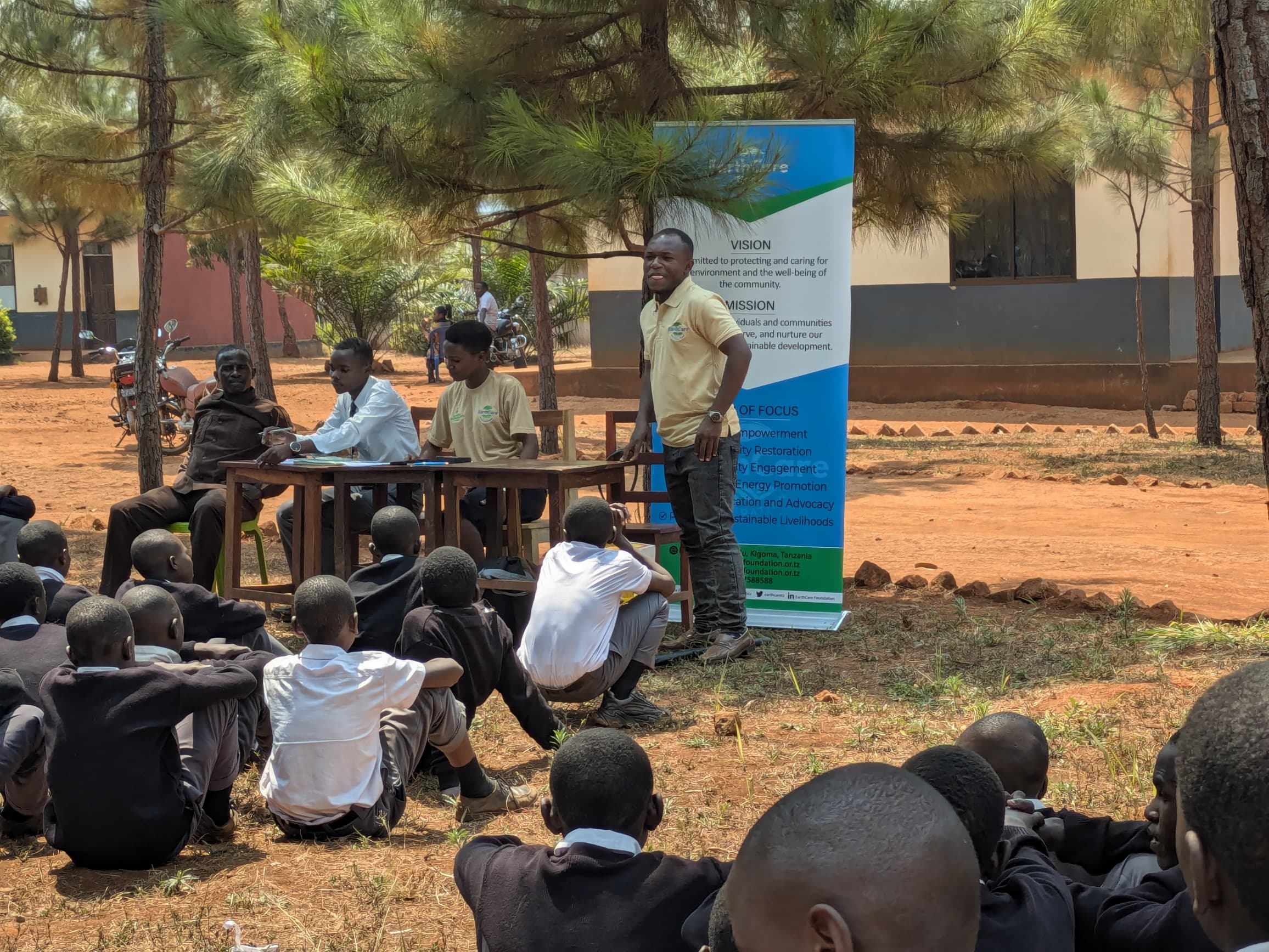 EarthCare field team leading an outdoor climate education session
